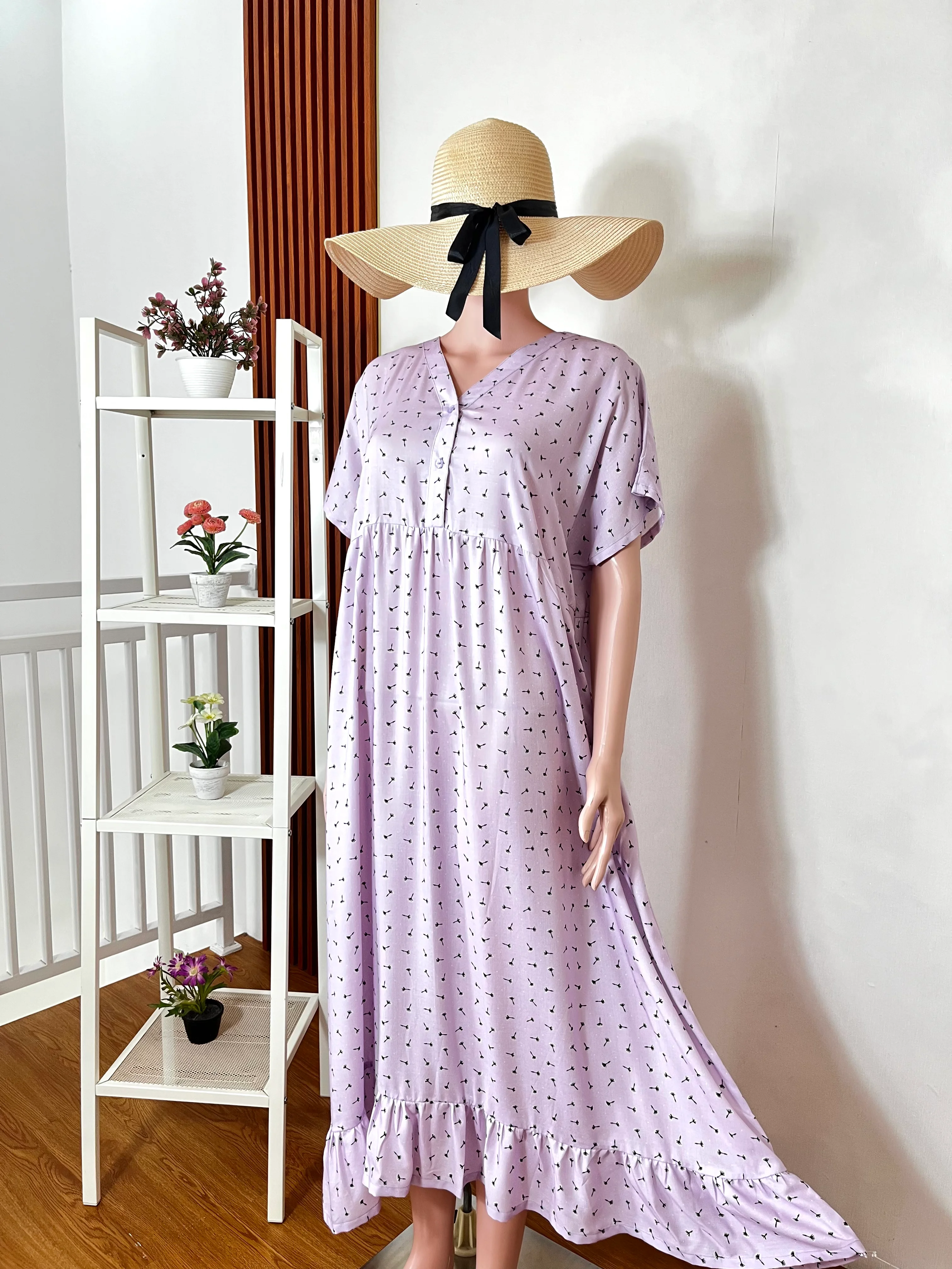 Leia Apparel - Lavender Dandelion Ruffle Daster